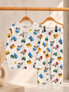 İş Makinası Desenli Kalın Mevsimlik Pijama Takımı (Rahat Kalıp)
