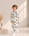 İş Makinası Desenli Kalın Mevsimlik Pijama Takımı (Tam Kalıp)