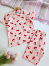Kiraz Desenli Şortlu Pijama Takımı