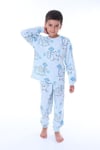 Mavi Kedi ve Aslan Desenli Mevsimlik Pijama Takımı