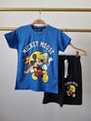 Mavi Mickey Mouse Şortlu Takım