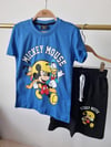 Mavi Mickey Mouse Şortlu Takım