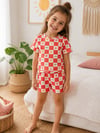 Mercan Baharı Şortlu Pijama Takımı