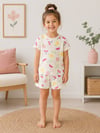 Meyve Desenli Şortlu Pijama Takımı