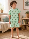 Palmiye Desenli Şortlu Pijama Takımı