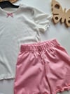Pembe Şortlu Pijama Takımı