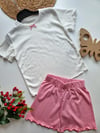 Pembe Şortlu Pijama Takımı