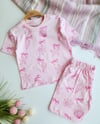 Şortlu Deniz Kabuğu Desenli Pijama Takımı