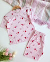 Şortlu Kiraz Desenli Pijama Takımı