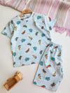 Uçak Desenli Şortlu Pijama Takımı