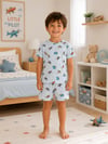 Uçak Desenli Şortlu Pijama Takımı