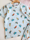 Uçak Desenli Şortlu Pijama Takımı