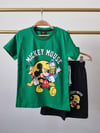 Yeşil Mickey Mouse Şortlu Takım