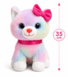  40 cm Miyavlayan Peluş Kedi | Pembe Tokalı Peluş Oyuncak | Sesli ve Sevimli Peluş Kedi