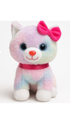  40 cm Miyavlayan Peluş Kedi | Pembe Tokalı Peluş Oyuncak | Sesli ve Sevimli Peluş Kedi