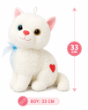 Peluş Sesli Beyaz Miyavlayan Van Kedisi 33 cm Kedi
