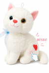 Peluş Sesli Beyaz Miyavlayan Van Kedisi 33 cm Kedi