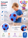 Sessiz Peluş Futbol Topu Bordo-Mavi
