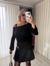 Asimetrik Yaka Tül Örme Yanları Büzgülü Atletli İkili Bluz