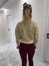 Çizgili İçi Polarlı Şardonlu Sweatshirt