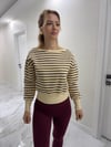 Çizgili İçi Polarlı Şardonlu Sweatshirt