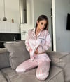 İpek Saten Victoria Desen Pijama Takımı
