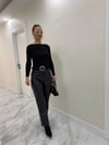 Kayık Yaka Yandan Büzgü Detaylı Pamuklu Basic Body