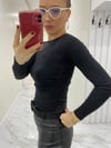 Kayık Yaka Yandan Büzgü Detaylı Pamuklu Basic Body