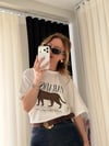 Leopar Desen Oversize Regular Tişört Beyaz
