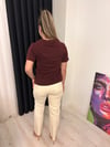 MD Model Pamuklu bisiklet Yaka Basic Tişört Bordo