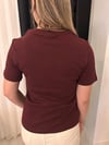 MD Model Pamuklu bisiklet Yaka Basic Tişört Bordo