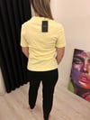 MD Model Pamuklu bisiklet Yaka Basic Tişört Soft Sarı