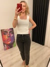 Mom Jean Füme high waist Kot Pantolon