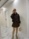 Önü Cepli Kapişonu Çift kat Acı kahve Şardonlu SweatShirt