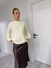 Pinterest Model Oversize Bisiklet Yaka Uzun Kazak Ekru