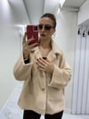 Premium Çift Cepli Peluş Oversize Kürk Kaban Bej