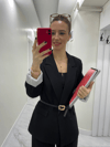 Premium Dört Mevsim Kumaş Astarlı Kol Detaylı Blazer Ceket 