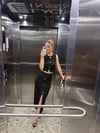 Premium Ottoman Kumaş Tokalı Büstiyer Bluz Siyah
