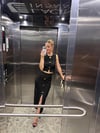 Premium Ottoman Kumaş Tokalı Büstiyer Bluz Siyah