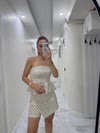 Premium Puantiye Desenli Beyaz Şort Etek