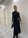 Premium Taşlı Drapeli Omuz Detaylı Kolları Transparan Bluz