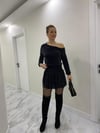Simli Kayık Yaka Bluz