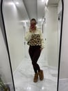 Teddy Kumaş Leo Desenli Cepli Beli Lastikli Sweatshirt