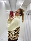Teddy Kumaş Leo Desenli Cepli Beli Lastikli Sweatshirt