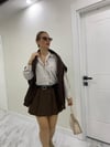 Vizon Çizgili Premium Oversize Gömlek