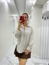 Vizon Çizgili Premium Oversize Gömlek