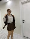 Vizon Çizgili Premium Oversize Gömlek