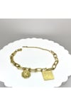 Çelik Bileklik Gold K Harfli