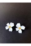Mini Çiçek Küpe Beyaz 3 Cm