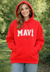 krmızı kapşonlu sweatshirt
